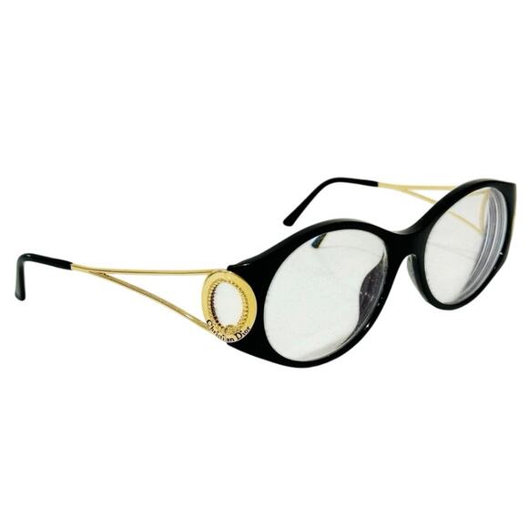 Christian Dior Vintage 80s/90s Black and Gold 2661 Sunglass Frames Marc Bohan - Picture 1 of 13
